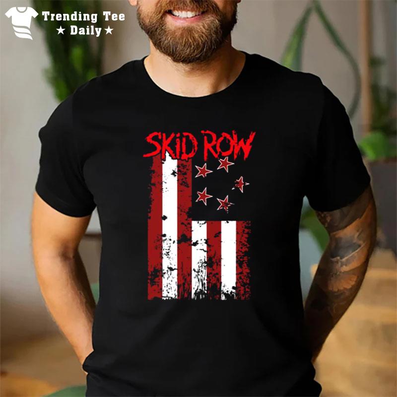 The Flag Skid Row Band Grunge Texture T-Shirt