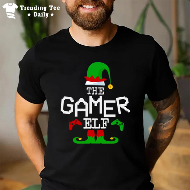 The Gamer Elf Family Matching Christmas Group Funny Gift Pajama T-Shirt