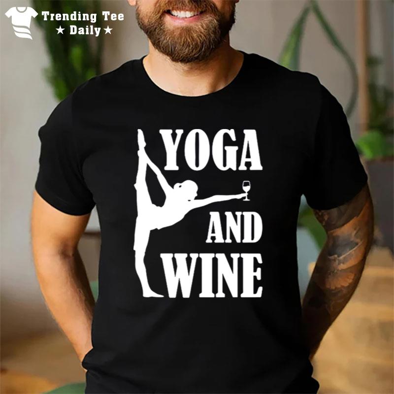 The Girl Yoga And Wine T-Shirt