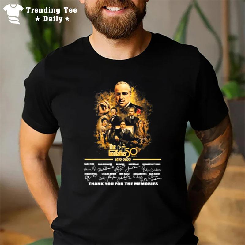 The Godfather Rip James Caan 50 Years 1972 2022 Thank You For The Memories Signatures T-Shirt