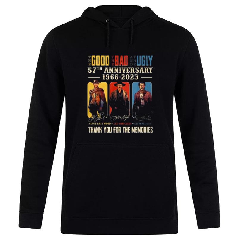 The Good The Bad And The Ugly 57Th Anniversary 1966 - 2023 Thank You For The Memories Signatures Vintage Hoodie