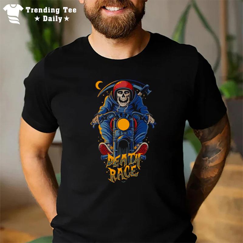 The Grim Reaper Riding Bike To Halloween T-Shirt