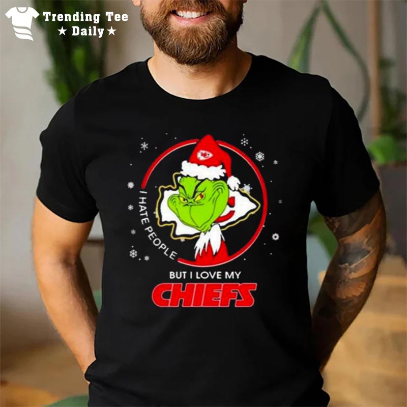 The Grinch I Hate People But I Love My Kansas City Chiefs Christmas 2022 T-Shirt