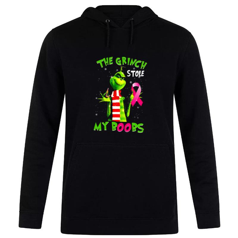 The Grinch Stole My Boobs Breast Cancer Awareness Christmas Hoodie