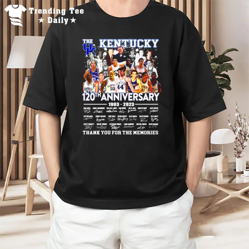 The Kentucky Wildcats 120Th Anniversary 1903 - 2023 Thank You For The Memories Signatures T-Shirt