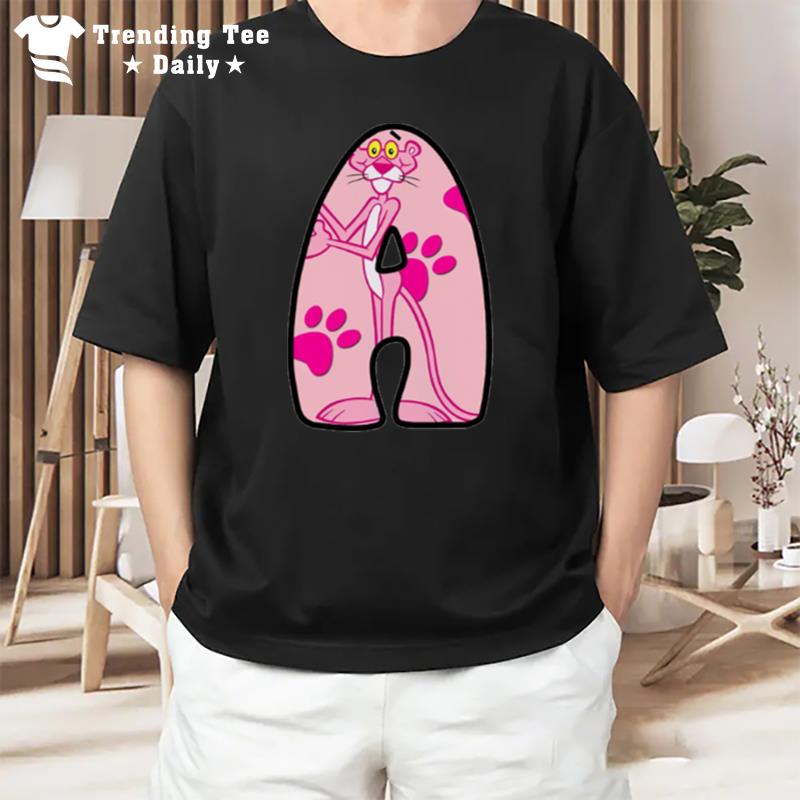 The Letter A Pink Panther Design T-Shirt