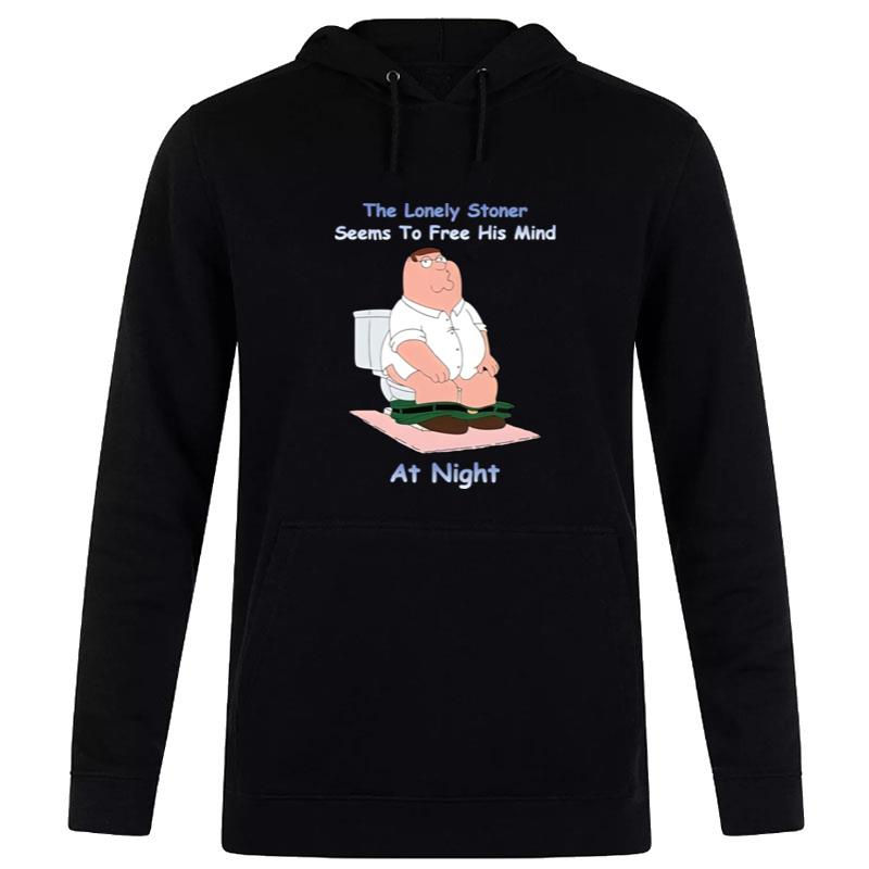 The Lonely Stoner Seems To Free His Mind At Night Hoodie