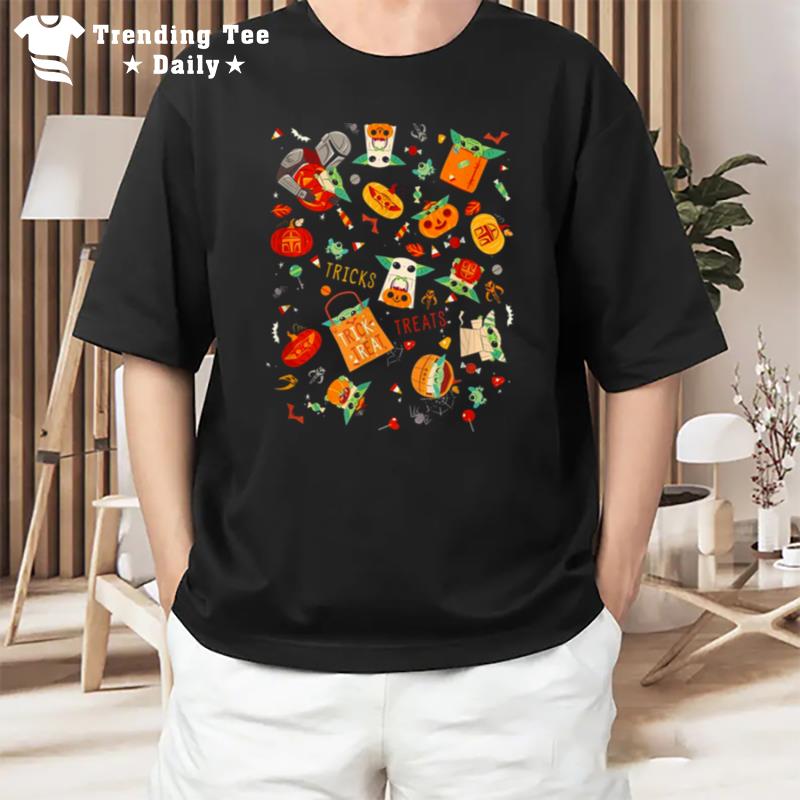 The Mandalorian And Grogu Halloween Collage Star Wars Halloween T-Shirt