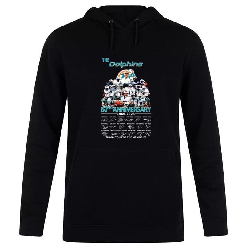 The Miami Dolphins 57Th Anniversary 1966 2023 Thank You For The Memories Signatures Hoodie