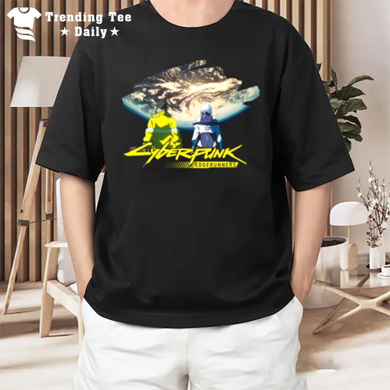 The Moon Cyberpunk Edgerunners Couple T-Shirt