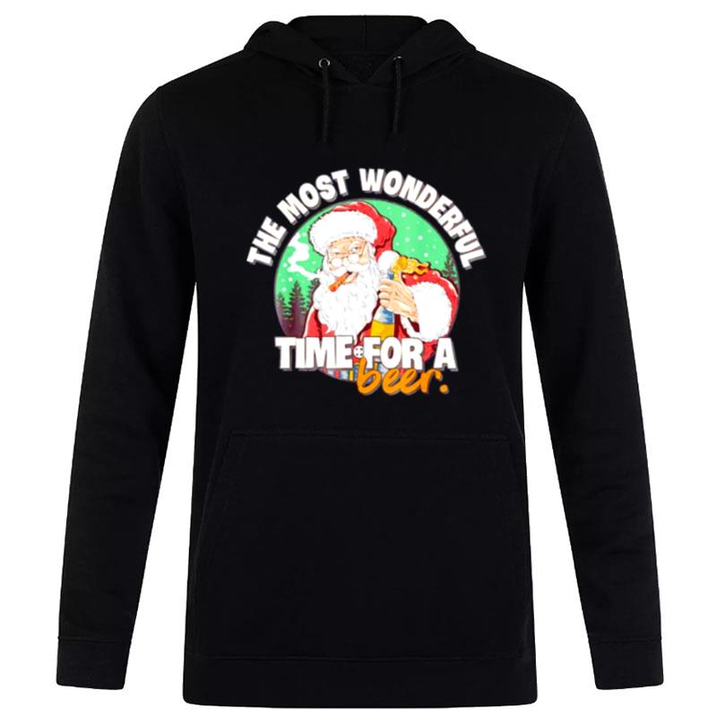The Most Wonderful Christmas Time For A Beer Naughty Santa Hoodie