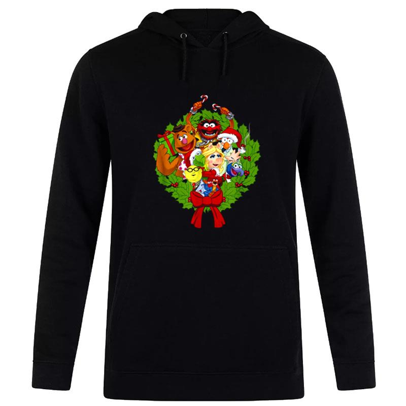 The Muppets Muppet Group Wreath Kid Christmas Hoodie