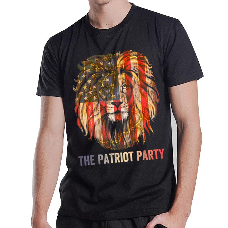 The Patriot Party Lion Vintage 4Th Of July Independence Day T-Shirt