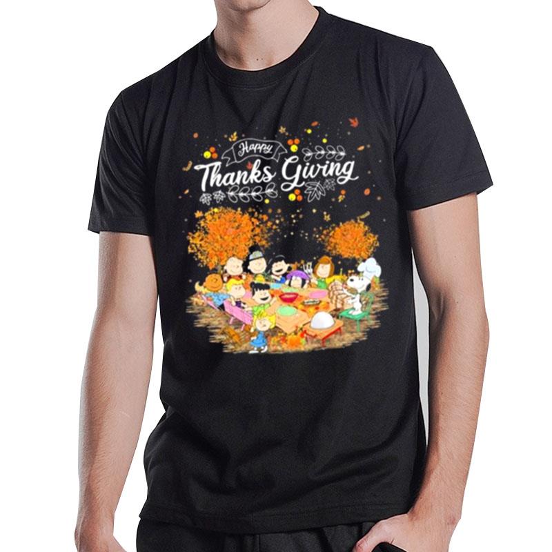 The Peanuts Characters Party Happy Thanks Giving T-Shirt