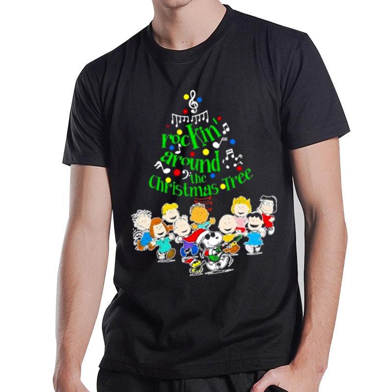 The Peanuts Characters Rockin Around The Christmas Tree T-Shirt