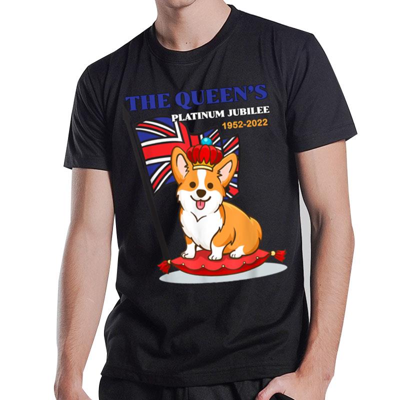 The Queen's Platinum Jubilee 1952 2022 Corgi Union Jack T-Shirt