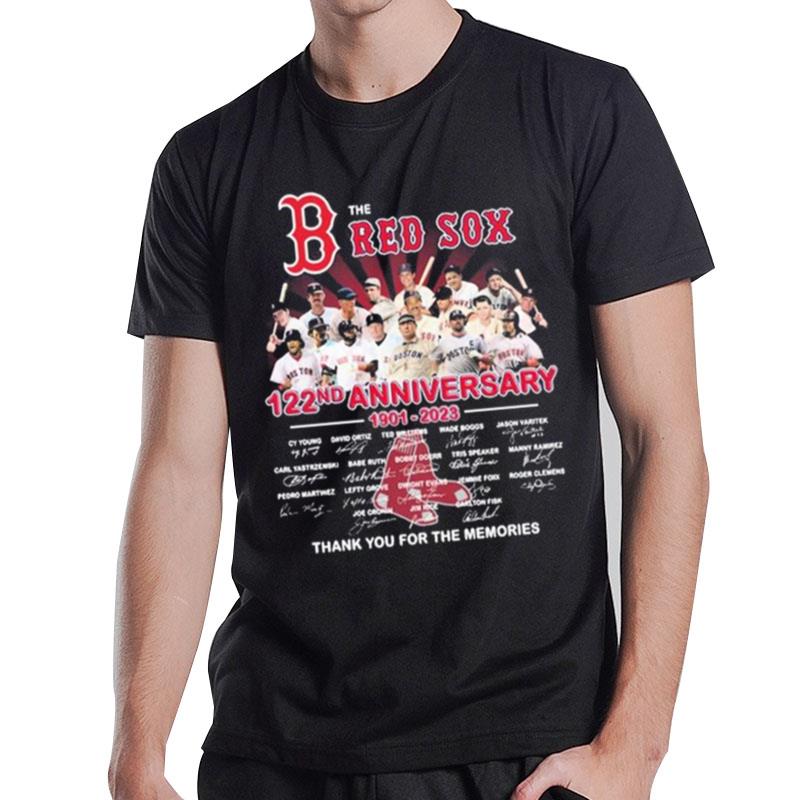 The Red Sox 122Nd Anniversary 1901 2023 Signature Thank You For The Memories T-Shirt