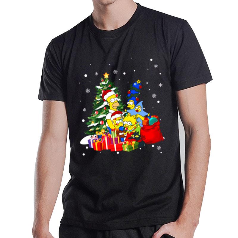 The Simpsons Bart Homer Marge Simpson Funny Christmas T-Shirt