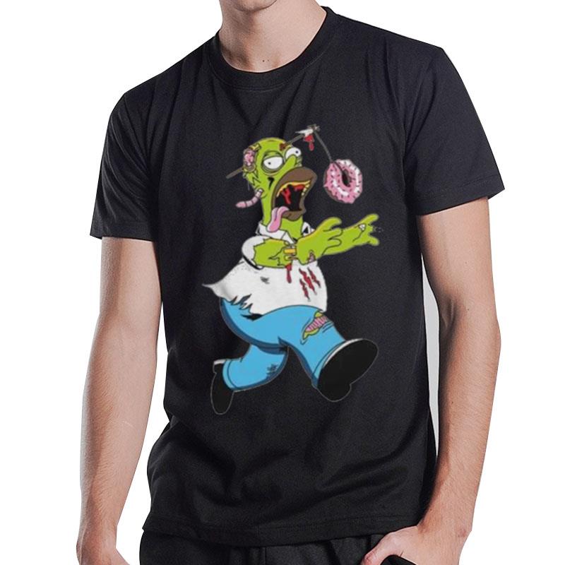 The Simpsons Treehouse Of Horror Homer Zombie Donut Head Halloween T-Shirt