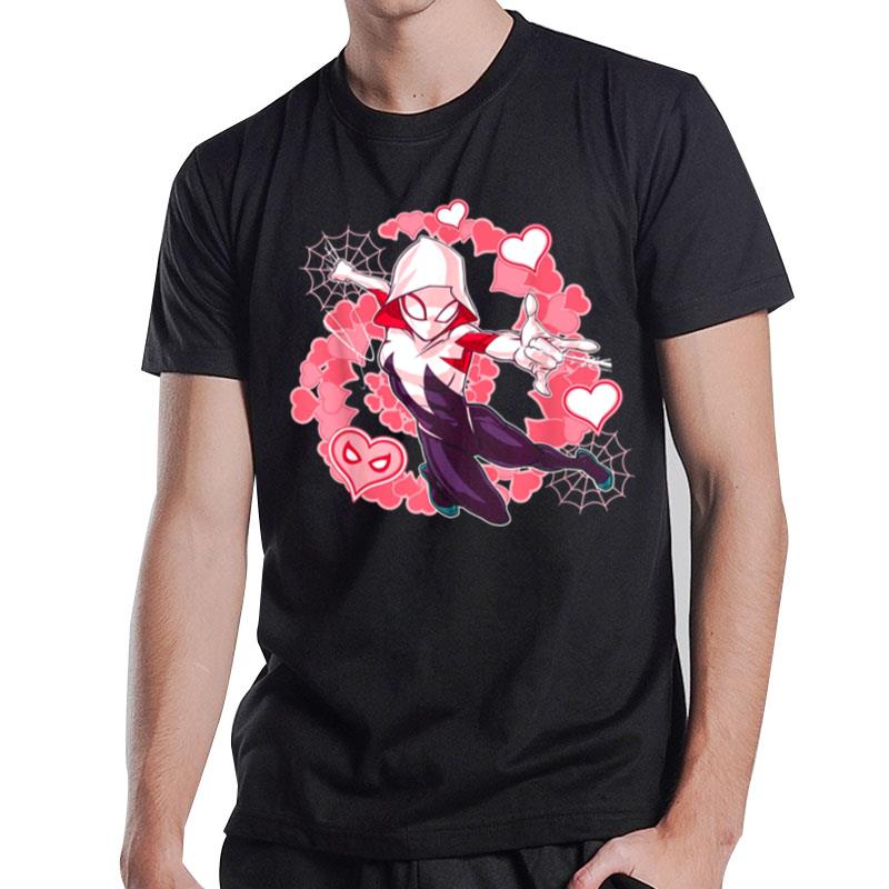 The Spider Verse Gwen Stacy Hearts Home Coming Marvel Avengers T-Shirt