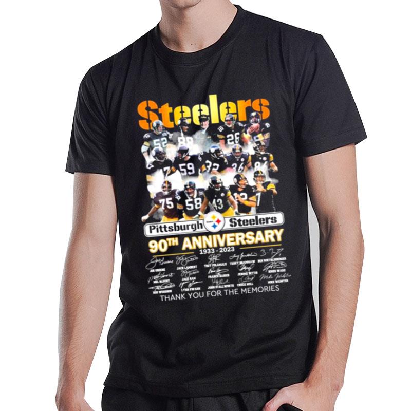 The Steelers Team 90Th Anniversary 1933 2023 Signatures Thank You For The Memories T-Shirt