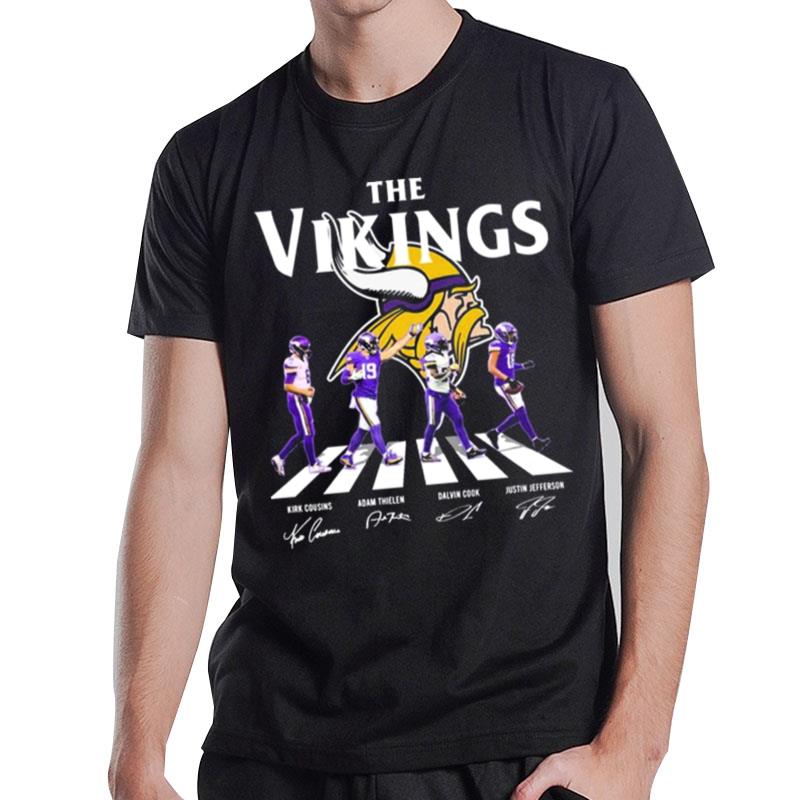 The Vikings Kirk Cousins Adam Thielen Dalvin Cook And Justin Jefferson Abbey Road Signatures T-Shirt