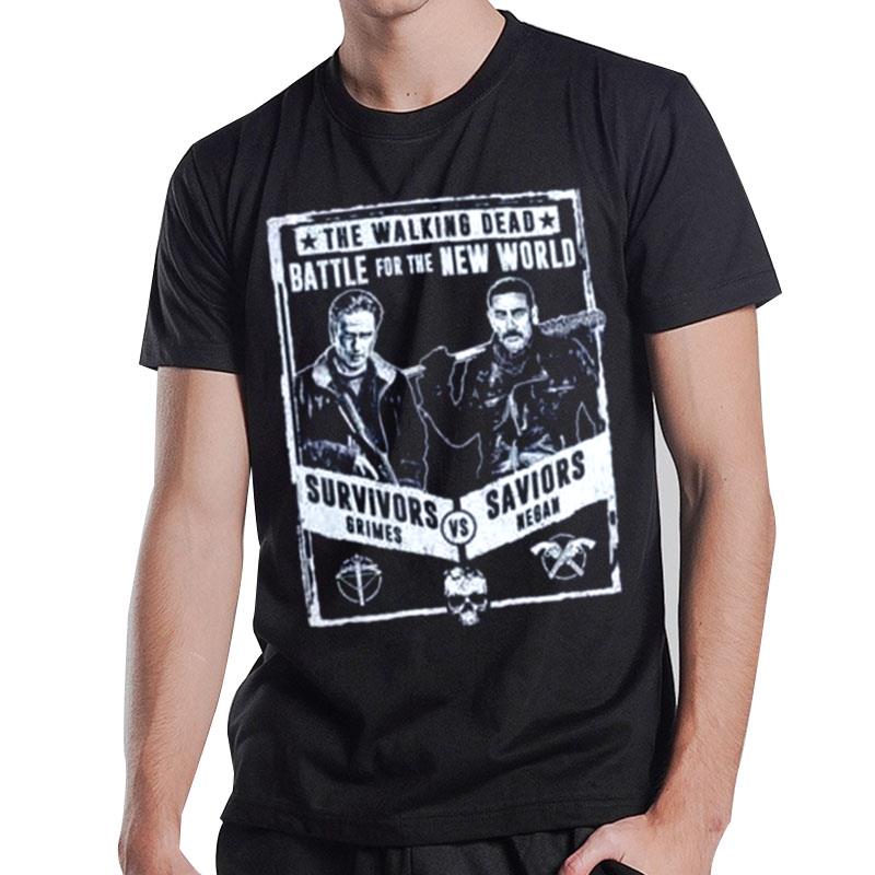 The Walking Dead 2017 Black Battle For The New World Grimes Negan T-Shirt