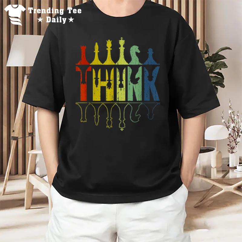 Think Retro Vintage Chess Pieces Player T-Shirt