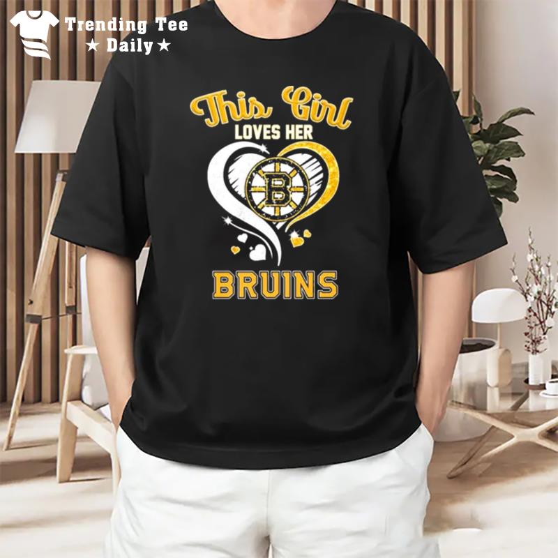 This Girl Loves Her Bruins Diamond Hear T-Shirt