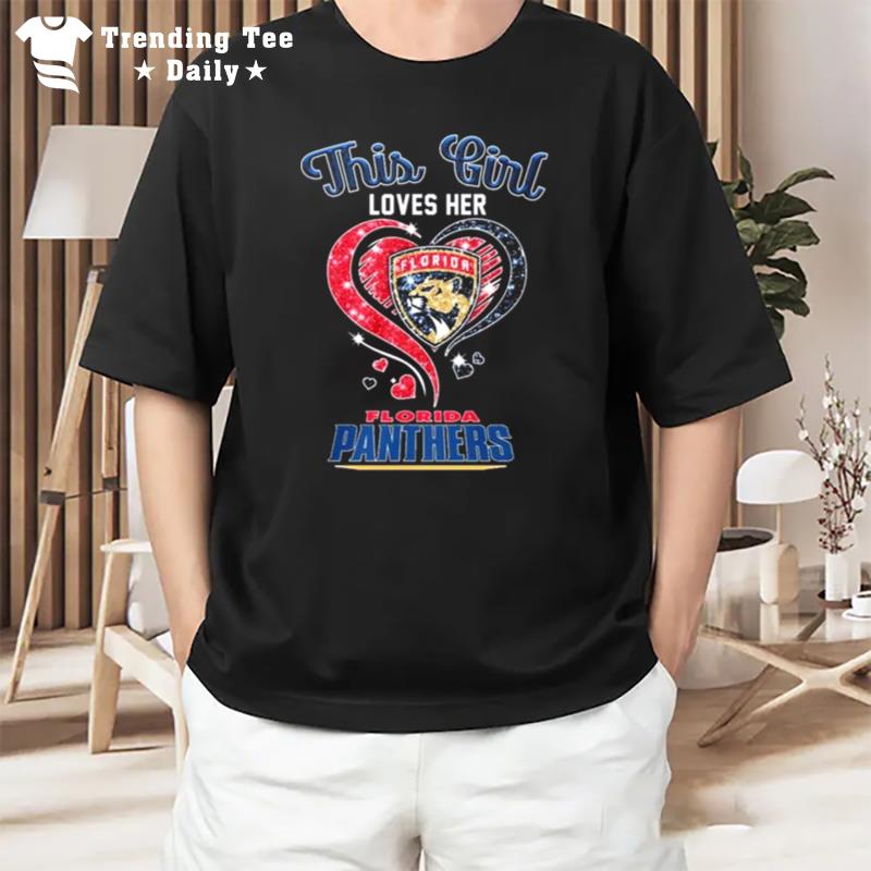 This Girl Loves Her Florida Panthers Diamond Hear T-Shirt