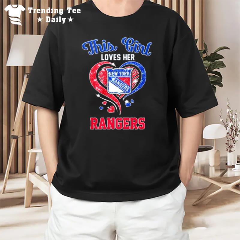 This Girl Loves Her Ny Rangers Diamond Hear T-Shirt