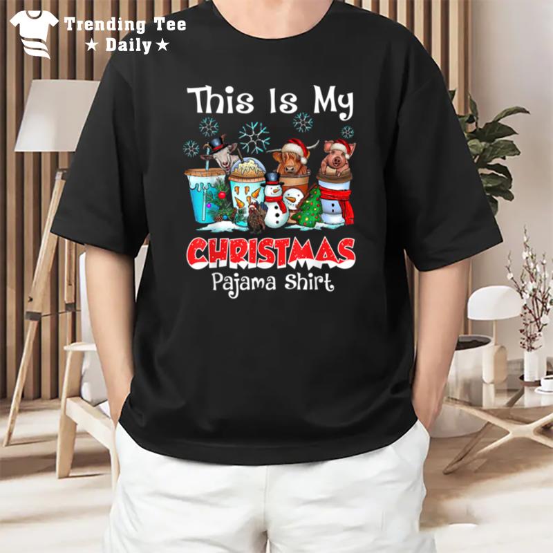 This Is My Christmas Pajama Cow Heifer Pig Lovers T-Shirt