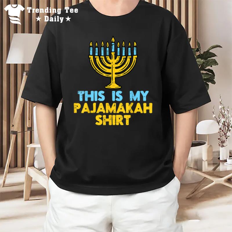 This Is My Pajamakah Menorah Hanukkah Pajamas Chanukah T-Shirt