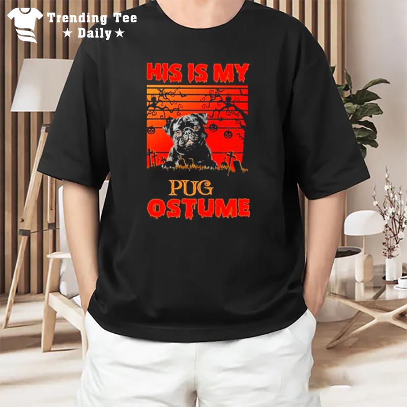 This Is My Black Pug Costume Vintage Halloween T-Shirt