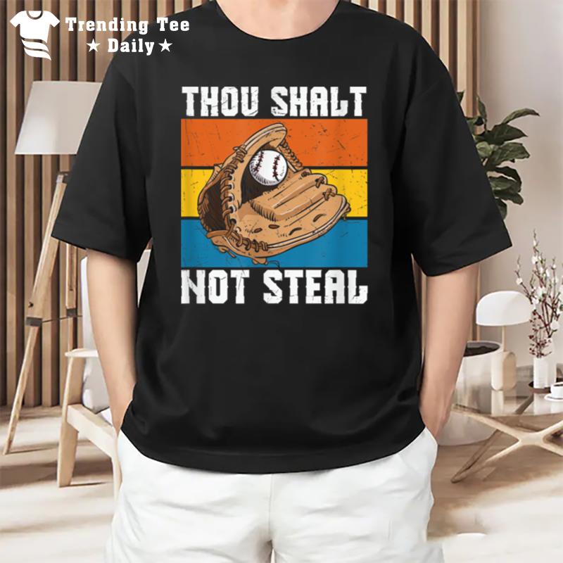 Thou Shalt Not Steal Softball Retro Vintage T-Shirt