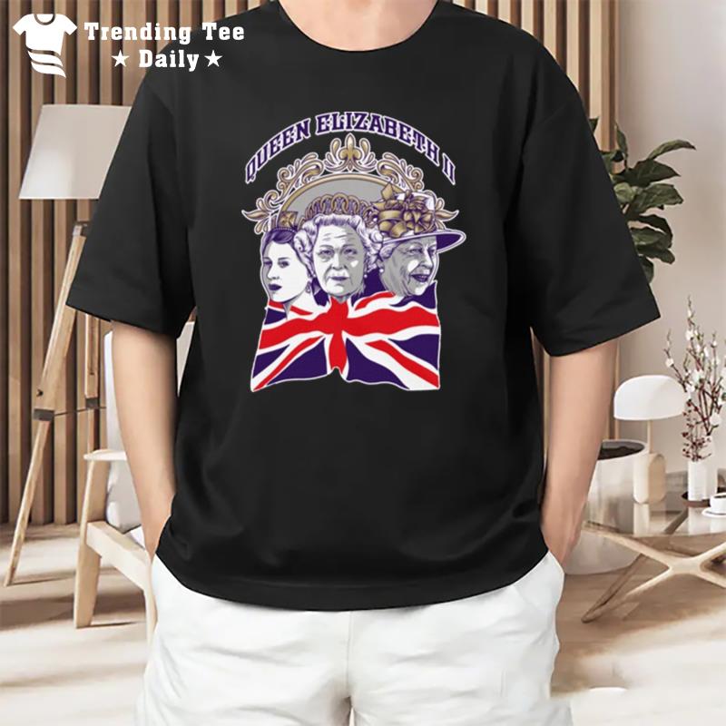 Three Faces Of The Legend - England And United Kingdom Rip Queen Elizabeth Ii T-Shirt