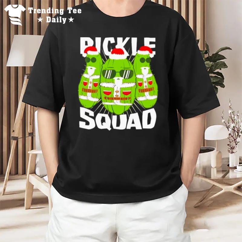 Three Pickles Santa Squad Merry Christmas T-Shirt