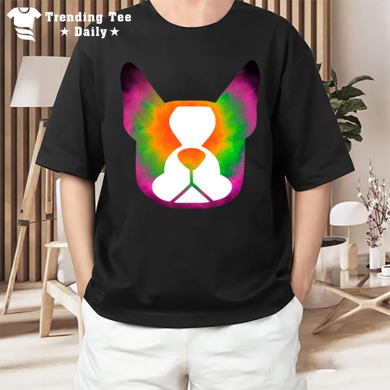 Tie Dye Boston Terrier Hippie Boston Dog Multicolored Boston Terrier Rainbow Boston Tie Dye T-Shirt