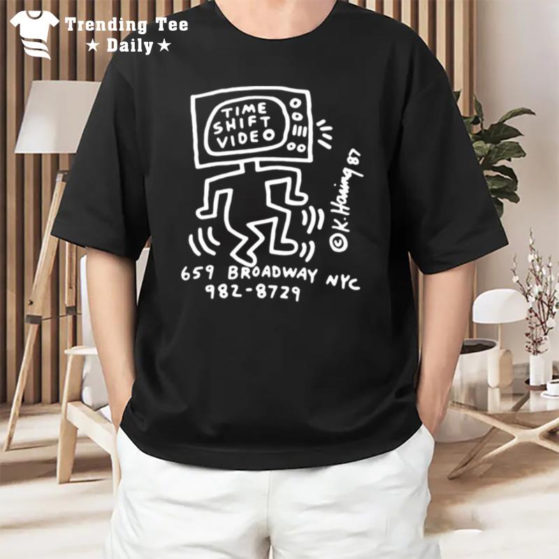 Time Shift Video White Logo Keith Haring T-Shirt