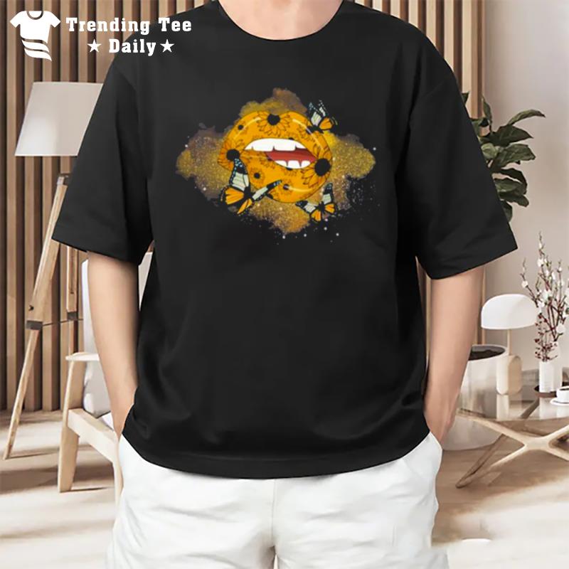 Tiny Sunflower Lips Sublimation T-Shirt