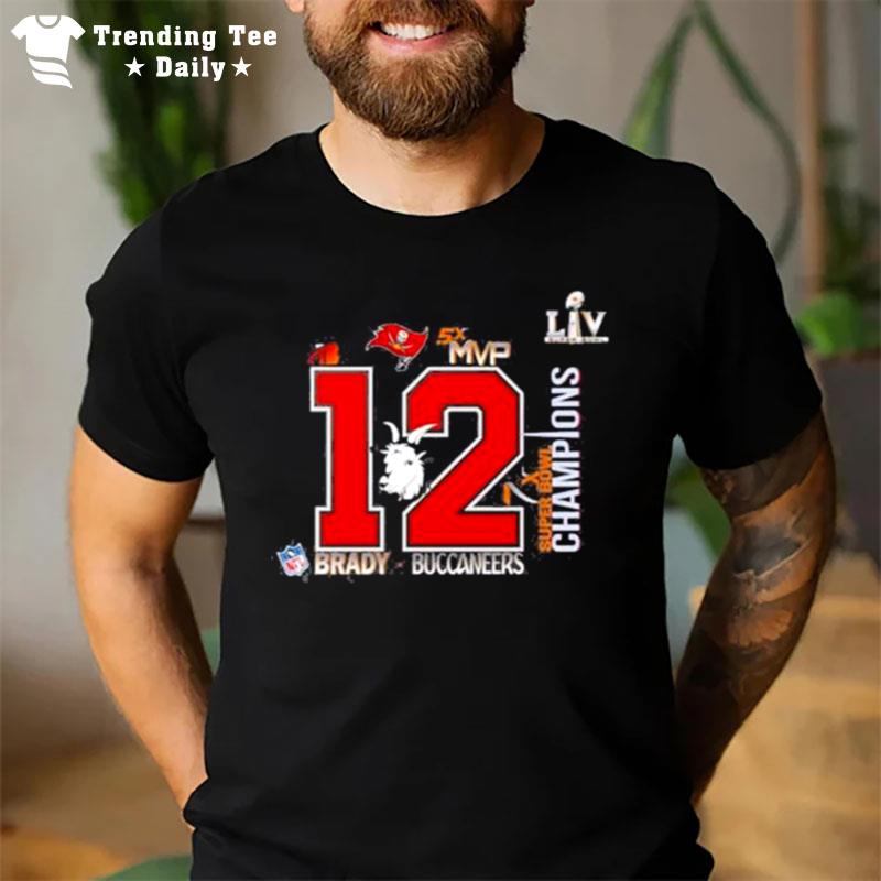 Tom Brady 12 Tampa Bay Buccaneers Super Bowl Lv Champions 2023 T-Shirt