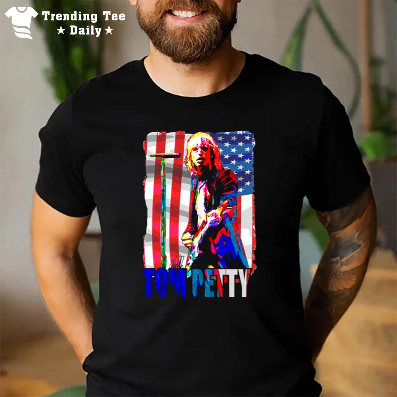 Tom Petty Musican Legend Design American Flag T-Shirt