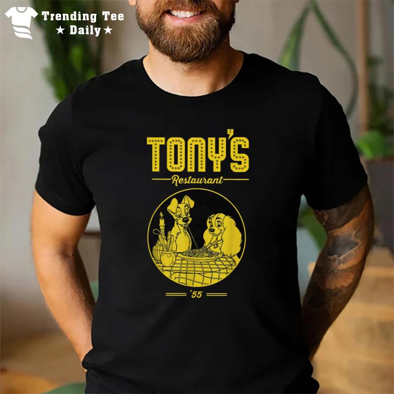 Tony's Restaurant Cartoon Lady And The Tramp Logo T-Shirt