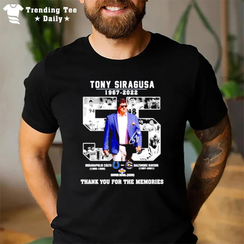 Tony Siragusa 1967 2022 Thank You For The Memories Signature T-Shirt