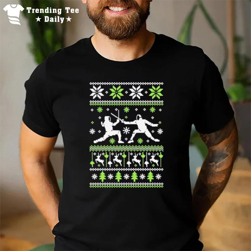 Top Fencing Ugly Christmas Sweater Xmas T-Shirt