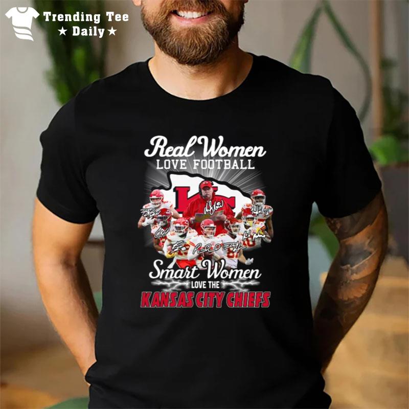 Top Real Women Love Football Smart Women Love The Kansas City Chiefs Signatures 2023 T-Shirt