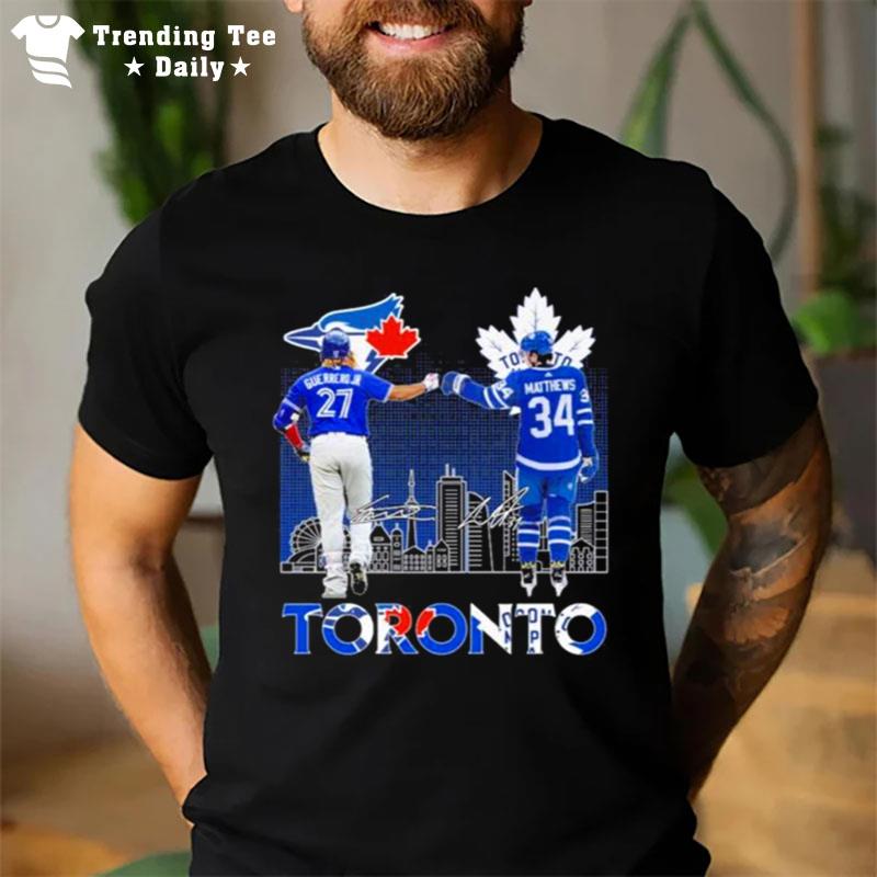 Toronto Sports Vladimir Guerrero Jr And Auston Matthews Signatures T-Shirt