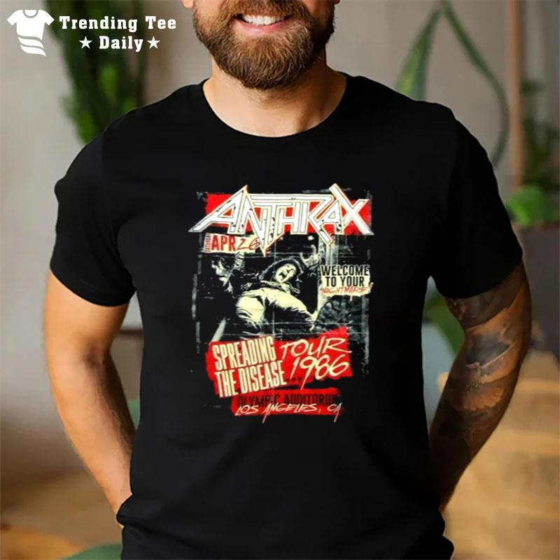 Tour 1986 Retro Spreading The Disease Anthrax Logo T-Shirt