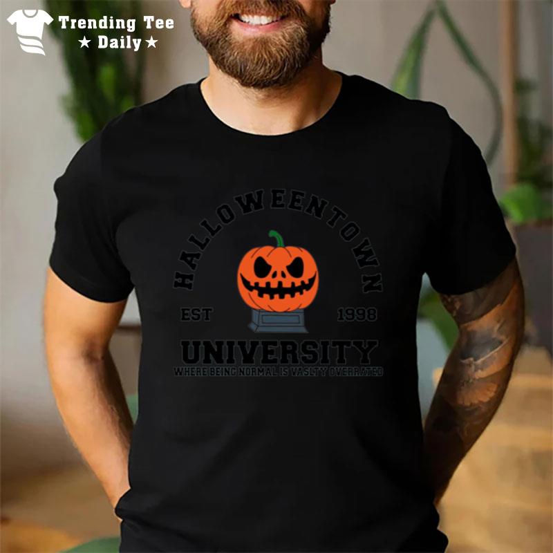 Town Party University Fall Spooky Vibes Pumpkin Halloween T-Shirt