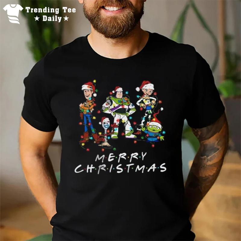 Toy Story Santa Characters Merry Christmas Lights 2022 T-Shirt